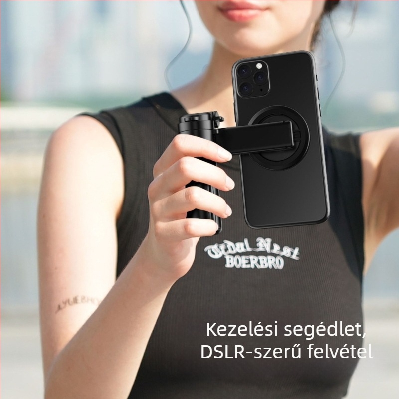 Selfie bot 3-in-1 mágneses rögzítéssel, távirányítóval és Bluetooth-szal, ABS + alumíniumötvözetből
