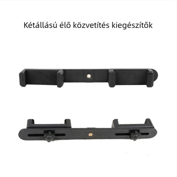 Élő közvetítésre tervezett állvány gömbfejjel, forgatható telefon-tartóval és műanyag háromlábú