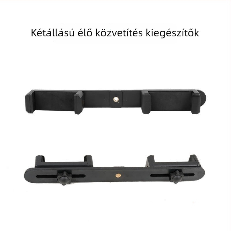 Élő közvetítésre tervezett állvány gömbfejjel, forgatható telefon-tartóval és műanyag háromlábú