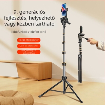 Összecsukható állvány mobiltelefonhoz és tabletához, 3D gimbal, 5 részes, alumínium ötvözet, gyorskioldó tálca, teherbírás max. 2 kg