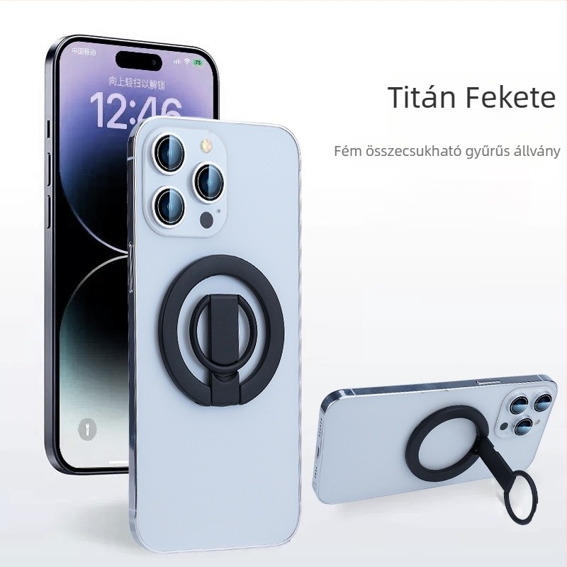 Személyre szabható autós mágneses gyűrű tartó MagSafe-kel, mágneses hátlap és asztali állvány a telefonhoz