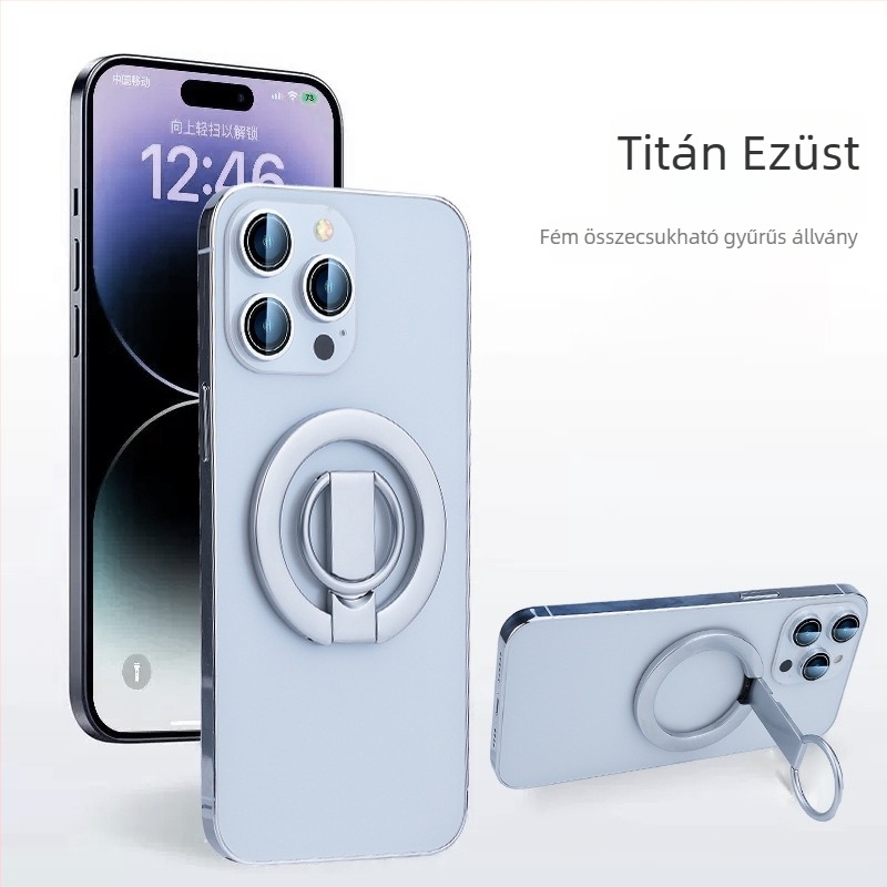 Személyre szabható autós mágneses gyűrű tartó MagSafe-kel, mágneses hátlap és asztali állvány a telefonhoz
