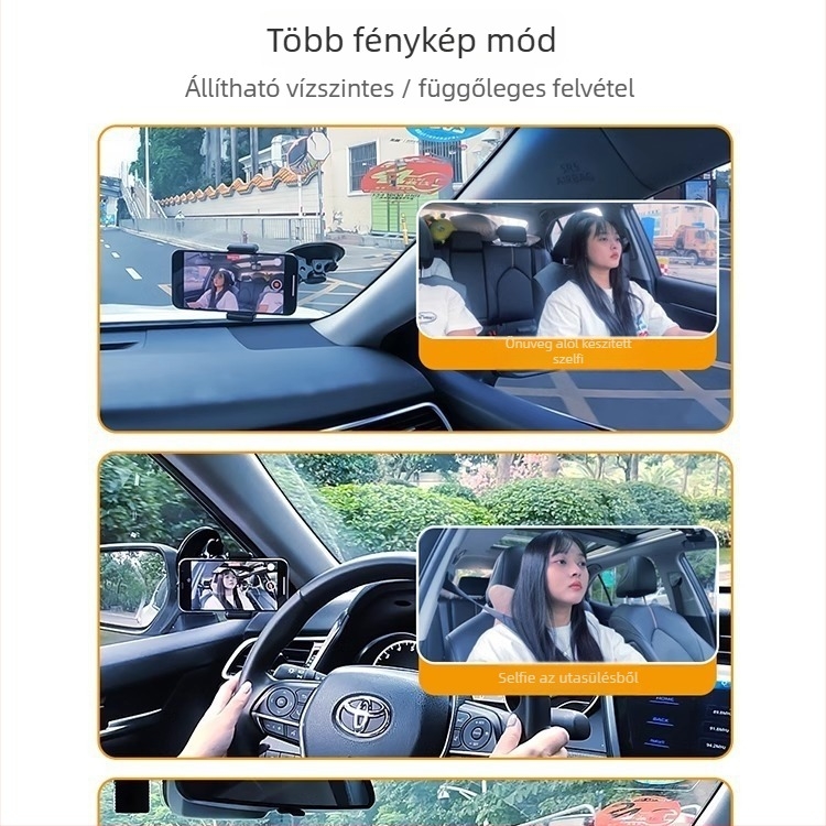 Autótelefon-tartó vákuumos rögzítéssel navigációhoz és videózáshoz (Típus: Autó tartó; Anyag: Műanyag; Stílus: Általános)