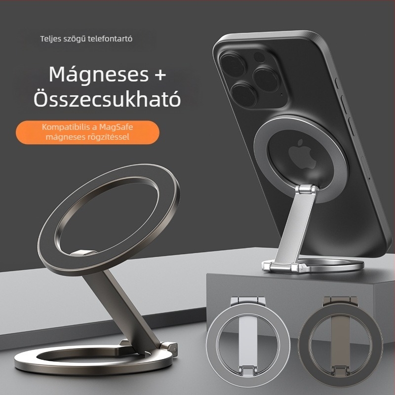 MagSafe kétoldalas mágneses gyűrűs telefon-tartó – asztali és autós tartó, többfunkciós univerzális állvány