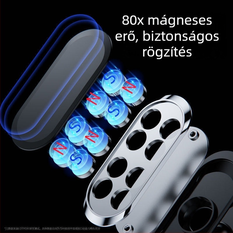 Mágneses autós telefontartó 360°-os forgással, ragasztóval rögzíthető — universal, ötvözetből készült