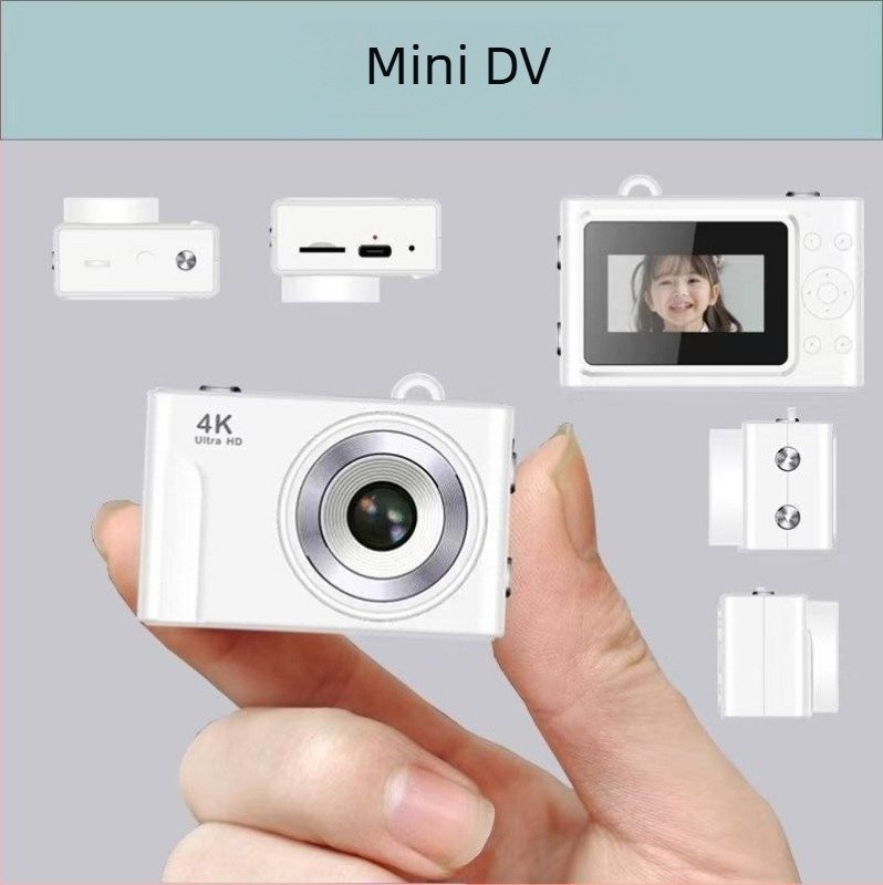 4K zsebkamera képstabilizálással, vízálló, 0,96 hüvelykes LCD-kijelző, microSD tárhely, videófelvétel és fénykép készítés