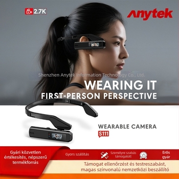 Anitech Q111 fejre szerelhető akciókamera – 2.7K/1080p/720p videó, 0.96'' LCD, ABS ház, 60 perces akkumulátor-üzemidő, tárhely akár 128 GB