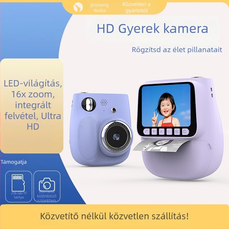 Gyerekeknek szóló azonnali nyomtató kamera X3 - 2.4" LCD, 4800 pixeles felbontás, memóriakártya, ABS ház
