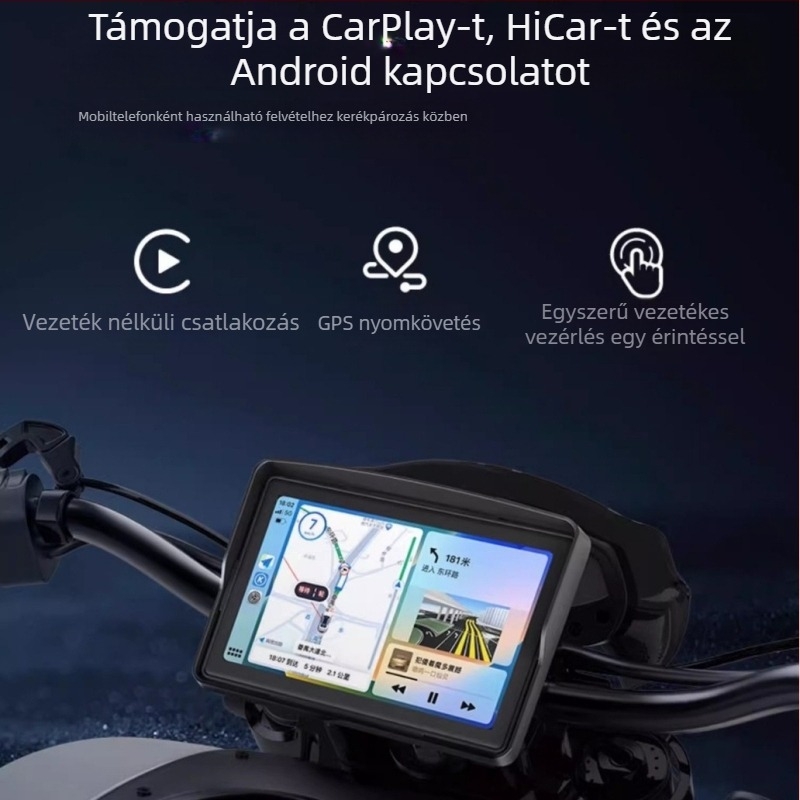 Motorkerékpár elő- és hátsó 2K duál felvételes dash kamera, 160° látószög, ciklikus felvétel, TF-kártya 256 GB-ig, 9–24V tápegység