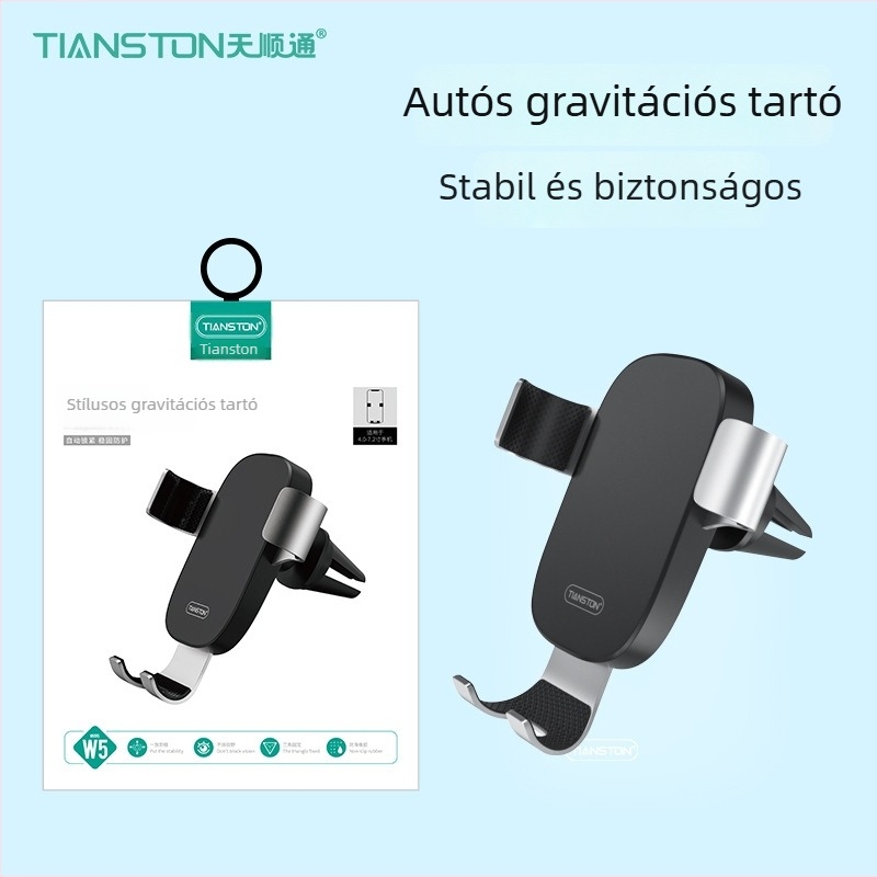Autó légkivezetőhöz mágneses telefontartó, multifunkcionális, modell F3, ötvözet