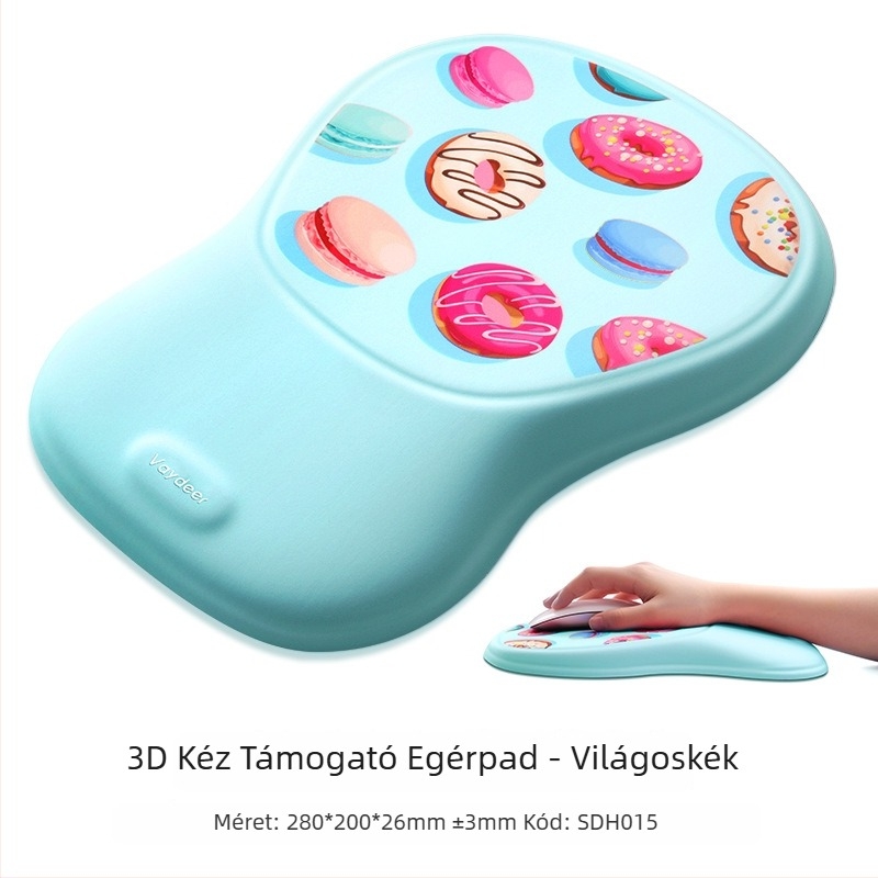 Szilikonból készült csuklópad, dupla oldalú, csúszásmentes, kopásálló, könnyen tisztítható - irodai egérpad