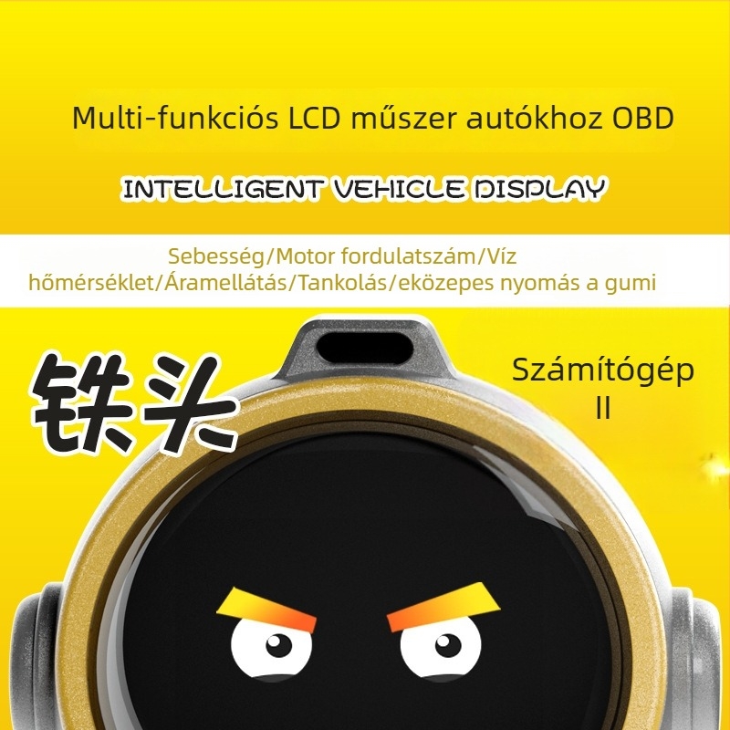 OBD LCD mérőeszköz Iron Head Type II járművekhez — LCD kijelző, OBD interfész táplálása, OBDII-kompatibilis