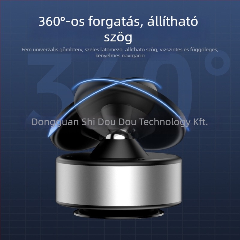 Autós telefon-tartó 360°-os forgatással, mágneses vezeték nélküli töltéssel és vákuumos rögzítéssel