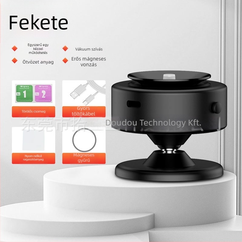 Autós telefon-tartó 360°-os forgatással, mágneses vezeték nélküli töltéssel és vákuumos rögzítéssel