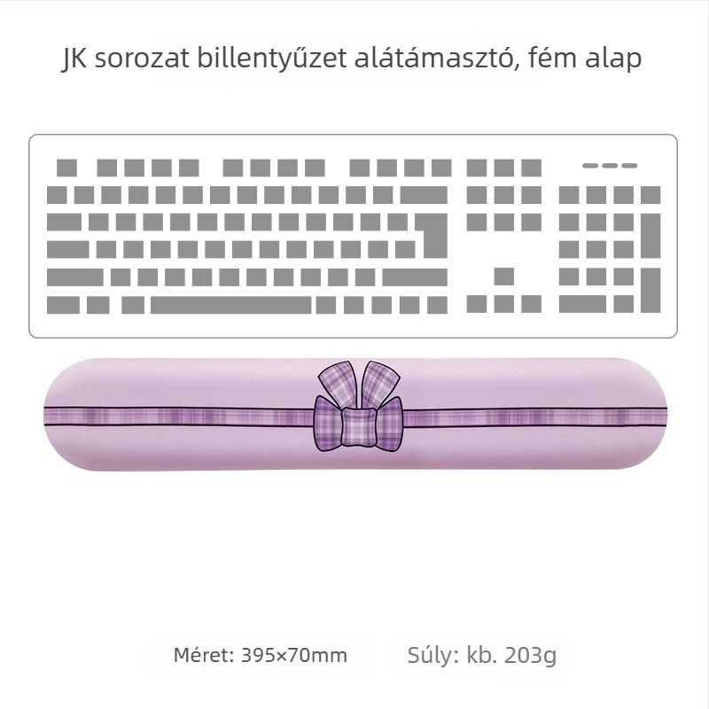 Egérpad csuklótámasz, memóriahab, természetes kaucsuk, masni dizájn, 3D INS stílus