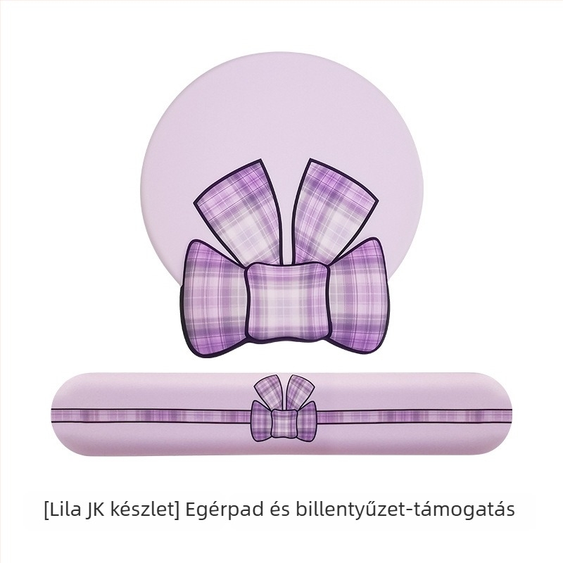 Egérpad csuklótámasz, memóriahab, természetes kaucsuk, masni dizájn, 3D INS stílus