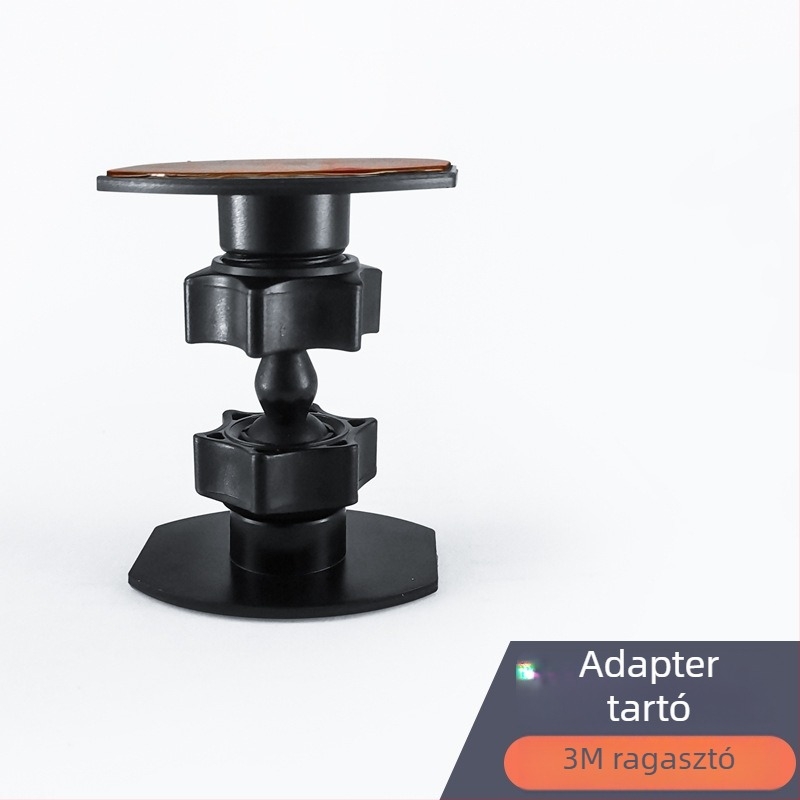 Autóba szerelhető kamera tartó mini pan-tilt, 1/4 hüvelykes csavaros csatlakozással, univerzális műanyag tartó 3M ragasztóval