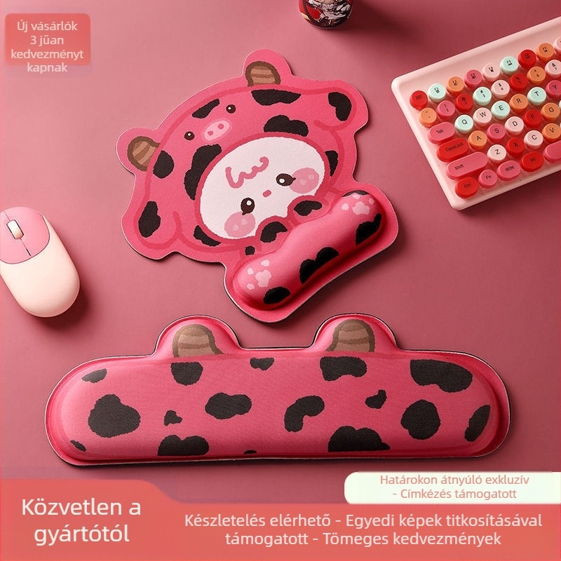 Kirby témájú csuklótámasz egérpad, kicsi, egyoldalas gumipárna, hőtranszfer nyomtatás, logó nyomtatás lehetséges, OEM testreszabás
