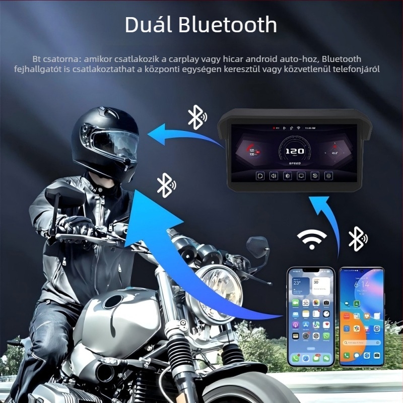 Mt12 motorkerékpár vezetési rögzítő, 140° látómező, 3 MP érzékelő, TF-kártyás tárhely akár 256 GB-ig, 12V tápegység