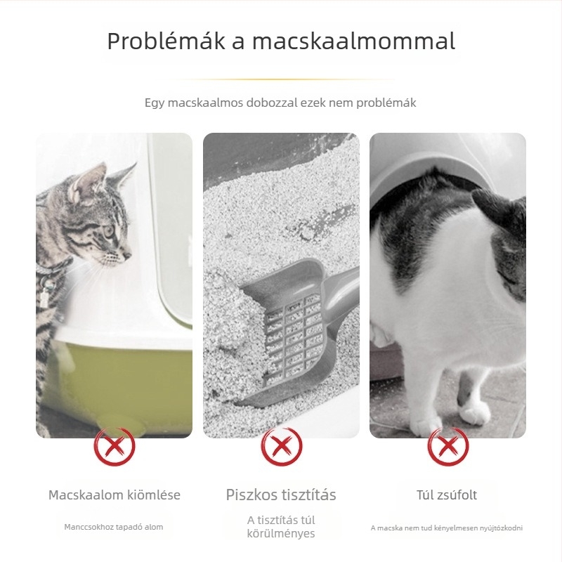 Rajzfilm-stílusú Piggy macska WC-láda, nagy zárt macska toalett, macska kiegészítők, otthoni testreszabás