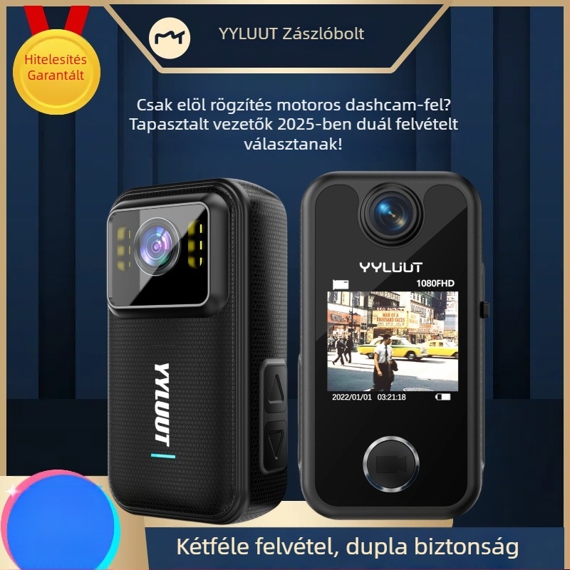 Motorkerékpár dash cam L9 – 140° látószög, 800 000 képpont, SD-kártya támogatás 64 GB-ig, vízálló, HD stabilizáció