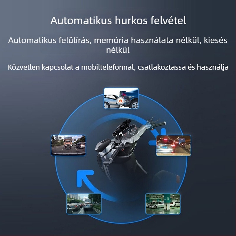 JC-H001 Visszapillantó tükör dash kamera, 140° látószög, 2MP, támogatja TF kártyát 128GB-ig