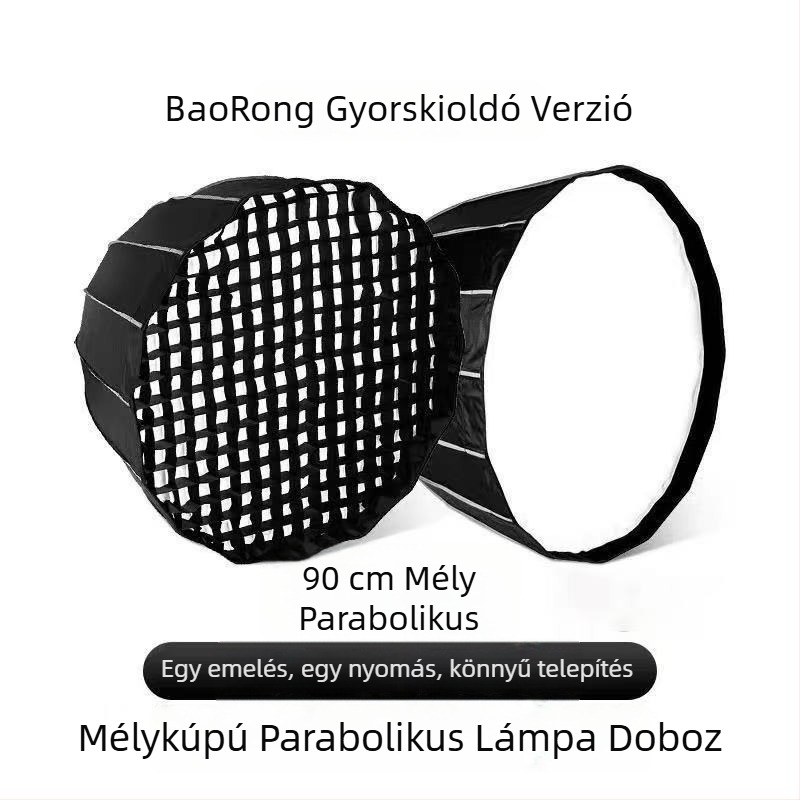 Softbox világítótest, textil felépítésű, professzionális fotózáshoz, hálóval, súly 1.5