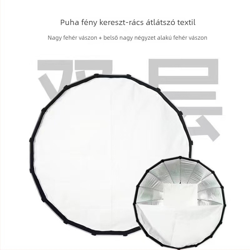 Softbox világítótest, textil felépítésű, professzionális fotózáshoz, hálóval, súly 1.5