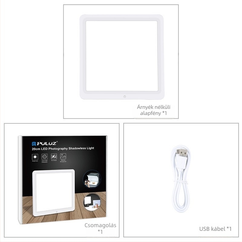 Puluz Fat Cow mini fotóstúdió LED világítás érintőgombos, árnyékmentes alsó világítás, ABS, modell Pu5136/PU5131W