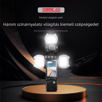 Mágneses LED töltőfény DJI Pocket3 és OSMO Pocket2-höz — mágneses rögzítés, kompakt vlog világítás