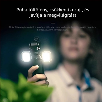 Mágneses LED töltőfény DJI Pocket3 és OSMO Pocket2-höz — mágneses rögzítés, kompakt vlog világítás