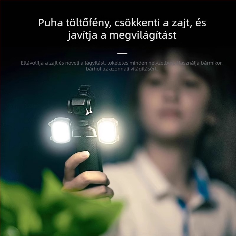Mágneses LED töltőfény DJI Pocket3 és OSMO Pocket2-höz — mágneses rögzítés, kompakt vlog világítás