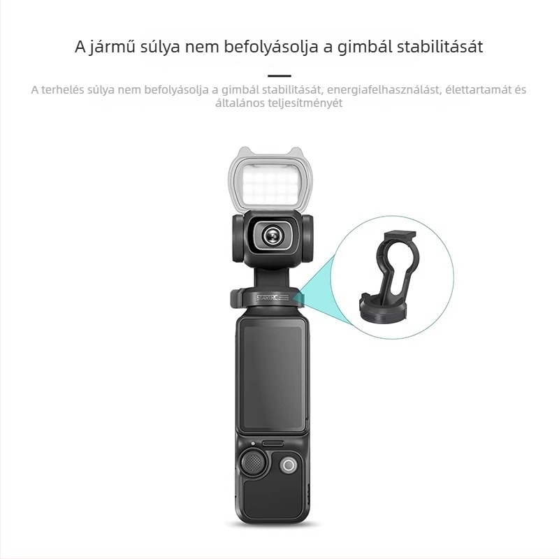 Mágneses LED töltőfény DJI Pocket3 és OSMO Pocket2-höz — mágneses rögzítés, kompakt vlog világítás