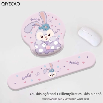 Csuklópad egérpad – rajzolt nyuszi dizájn, szilikon csúszásmentes felület, tej selyem anyag, egyoldalas, hidegformázás