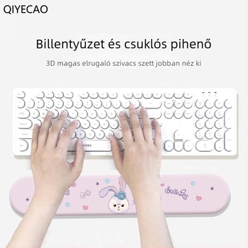Csuklópad egérpad – rajzolt nyuszi dizájn, szilikon csúszásmentes felület, tej selyem anyag, egyoldalas, hidegformázás