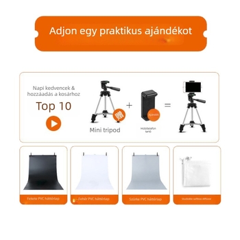 Kis stúdió LED világítási készlet softbox-szal | Anyag: poliészter + LED panel | (Specifikációk: nagy; Súly: 8,8 kg)