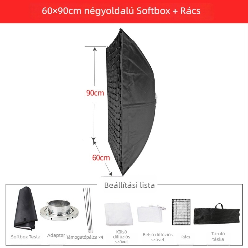 Star Trace 6090 Softbox professzionális fotózásra, fém váz