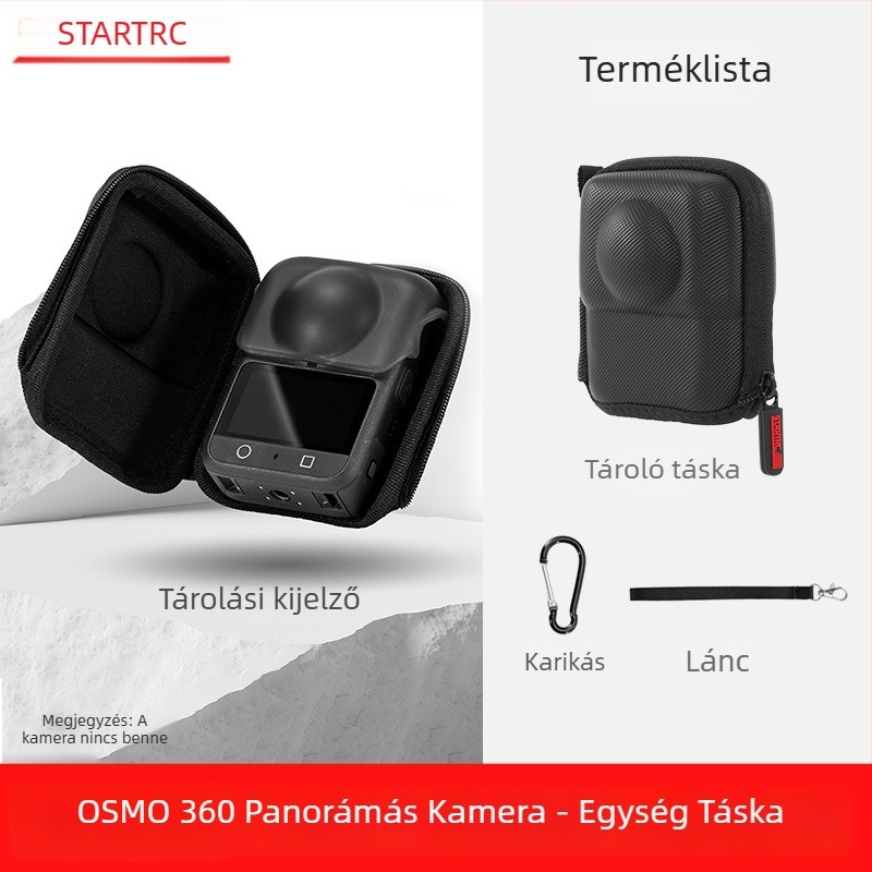 Védőtok DJI Osmo 360 panoráma kamera számára, kompakt korpusz, ütésálló