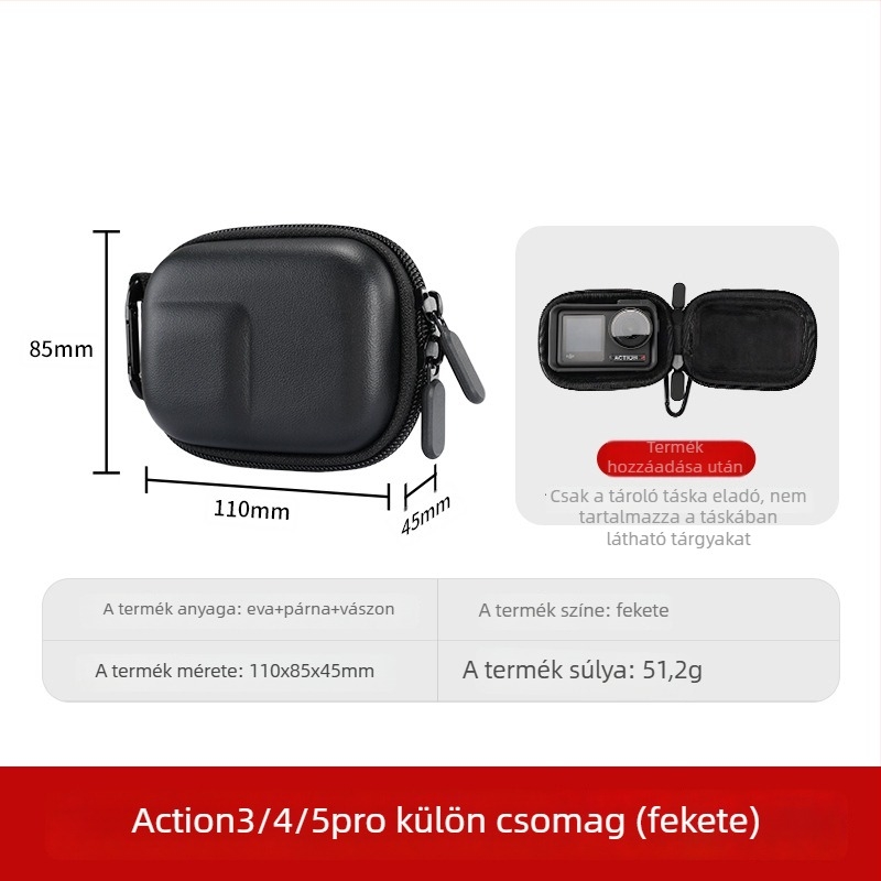 Hordozható tárolótáska DJI Osmo Action 5 Pro/4/3 és GoPro kamerákhoz
