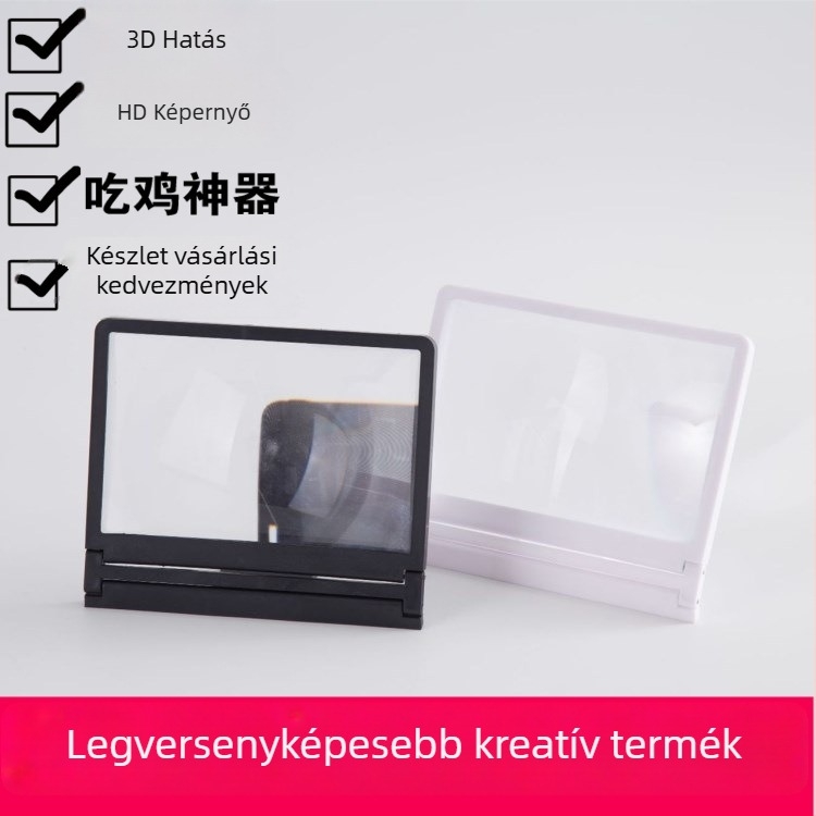 Telefon képernyőnagyító 3D HD videóval, szemvédelem és sugárzás elleni védelem, univerzális stílus, lazy-bracket