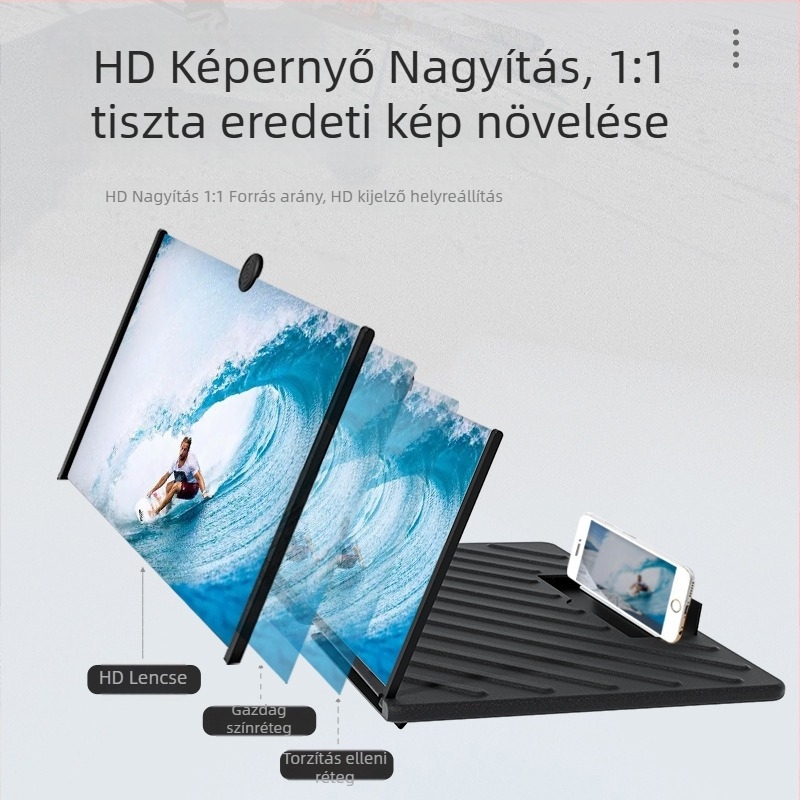 Okostelefonhoz készült képernyőerősítő tartó – ABS Fresnel lencsék, testreszabás támogatott, általános stílus