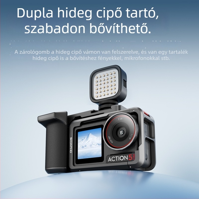 Fém nyúlketrec DJI Action5 Pro/4/3-hoz, utcai felvételekhez tartozó markolattal