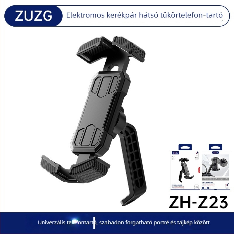 Kerékpártelefon-tartó navigációhoz — Ütésálló, 360° forgás (vízszintes és függőleges), Gyors hozzáférés és kioldás, Anyagok: ABS + hardver + szilikagél + TPU