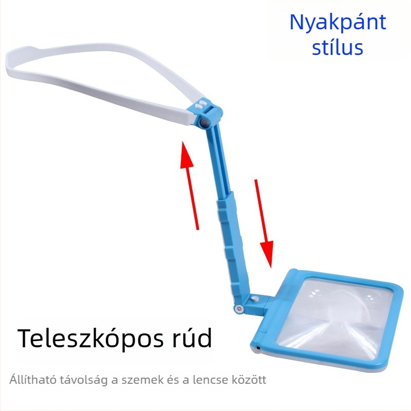 Függő nyakú, kézben tartható asztali lámpa-stílusú nagyító, 48 LED-es világítással (Importált: Nem; Márka: Xinxiang; Engedélyezett magánmárka: Igen)