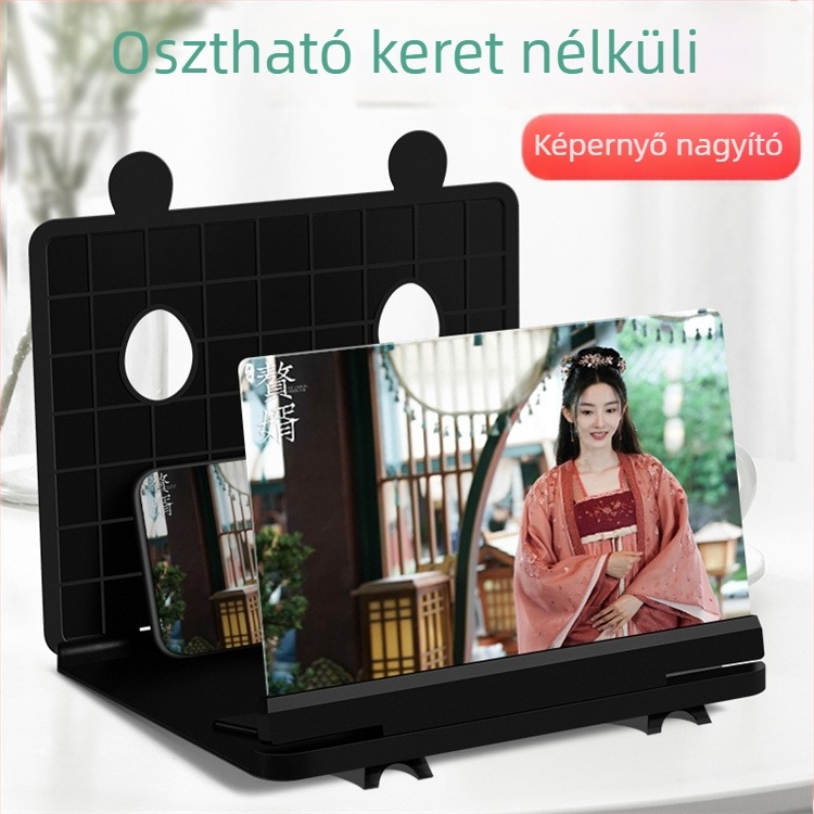 Telefonos képernyő-nagyító állvány, 3D HD, szemvédelem, rezgéscsillapítás