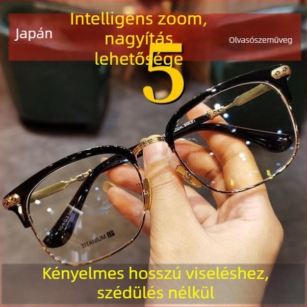 Kétfunkciós olvasó szemüveg, HD optika, kékfény elleni védelem, 16x nagyítás