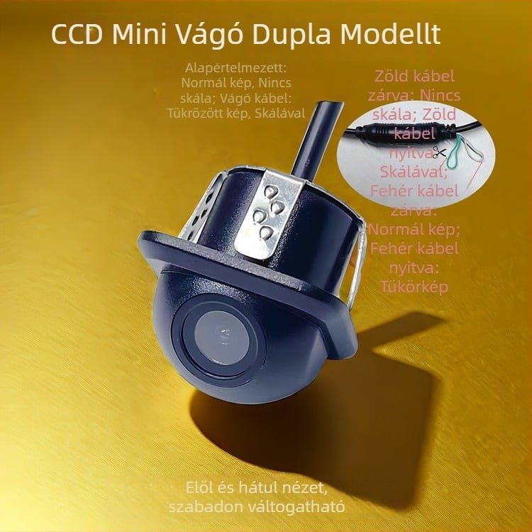 CCD kettős kapcsolású kupolás autókamera tolatókamera, széles látószög