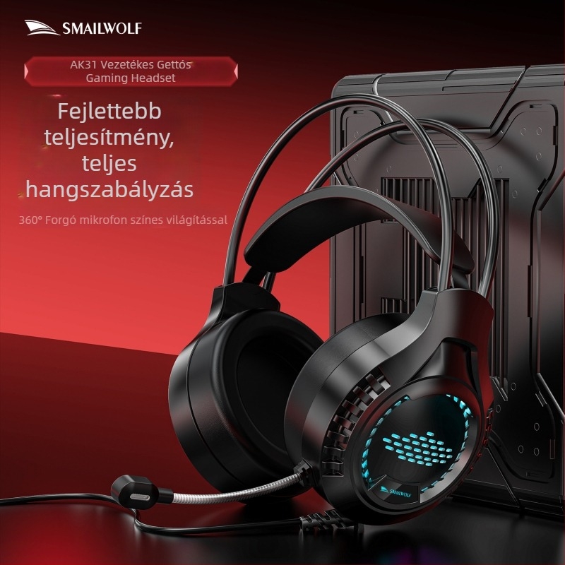 Gaming fejhallgató Ak3, vezetékes, 50 mm meghajtó, 3,5 mm-es csatlakozó, 20–20kHz, mikrofon, műbőr fülpárnák, 2 m kábel