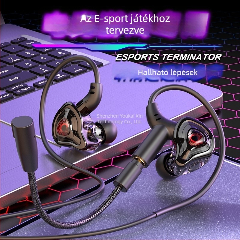 Kábeles in-ear játék fejhallgató mikrofonnal, modell G59, 3,5 mm csatlakozó, megjelenés 2024-08-29, testreszabás támogatott