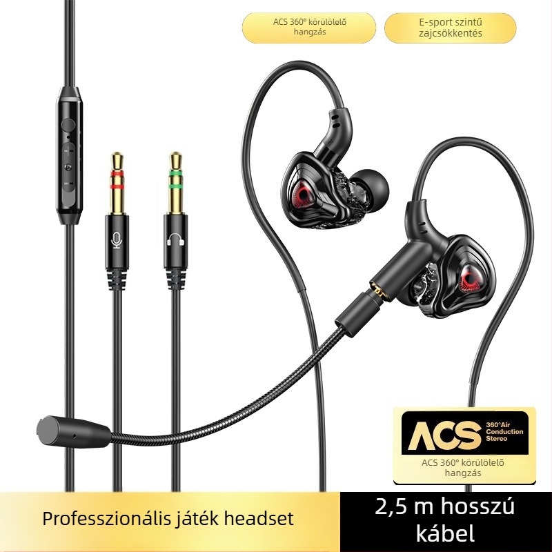 Kábeles in-ear játék fejhallgató mikrofonnal, modell G59, 3,5 mm csatlakozó, megjelenés 2024-08-29, testreszabás támogatott